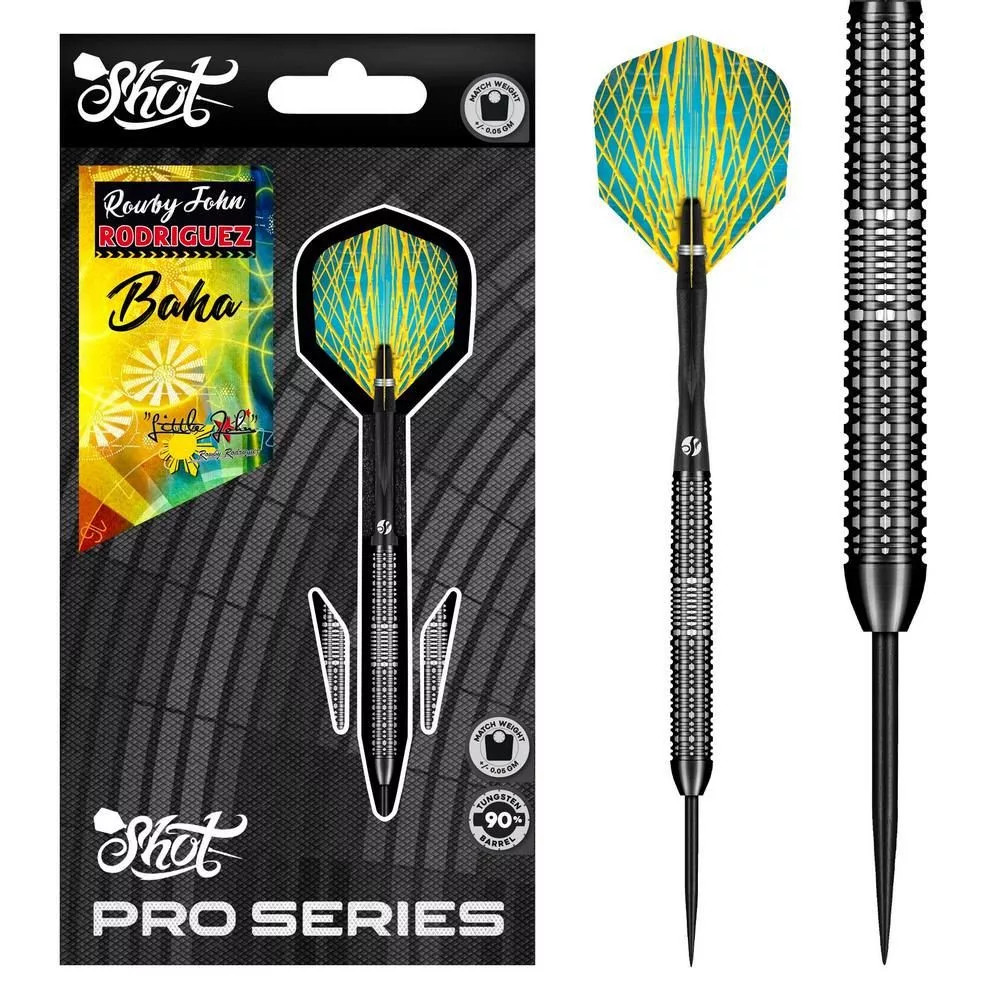 Darts szett steel Shot Rowby John Rodriguez Baha 25g, 90%